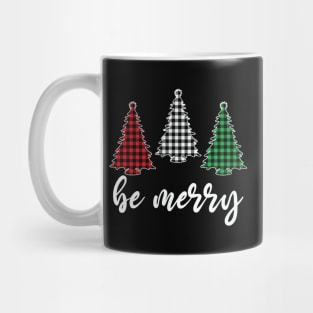 Merry Christmas Leopard Red Plaid Tree Gift Be Merry Mug